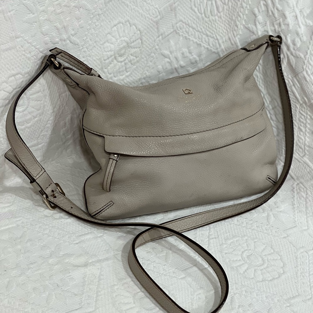 Kate Spade Light Gray Leather Handbag
